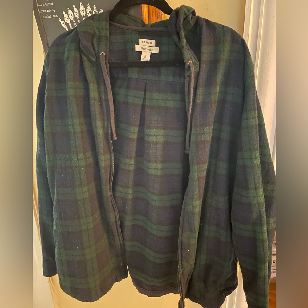 L.L Bean Tartan Plaid zip up
